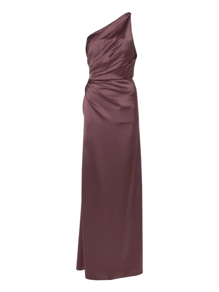 Watters Designs One Shoulder Charmeuse Dress Brand New | Color: Fig | Size: L